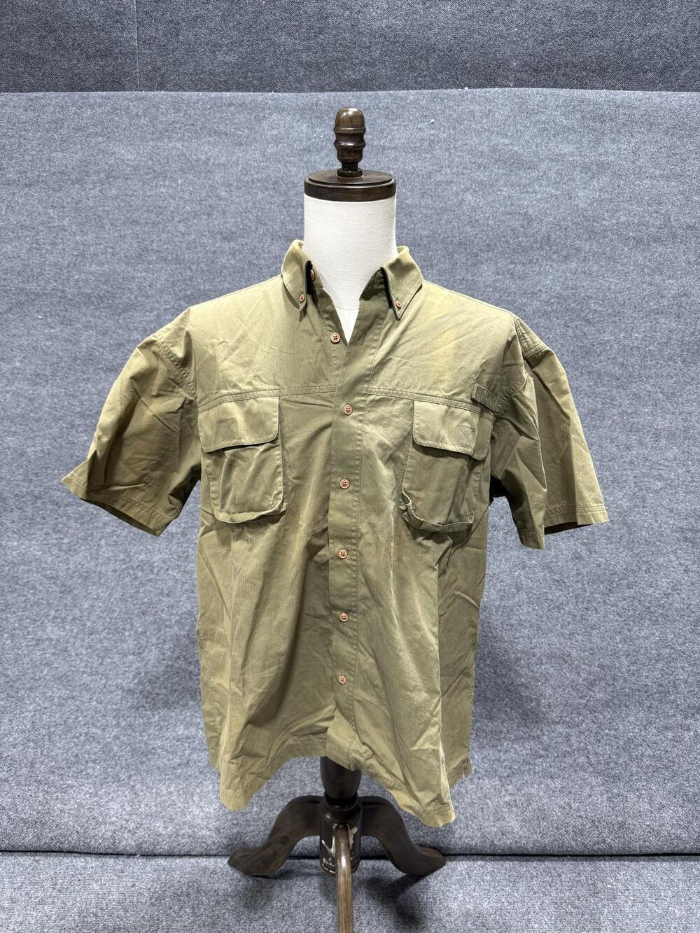 RedHead Shirt Mens XL Green Short Sleeve Fishing Button-Up Utility Outdoor Top